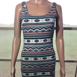 Aztec Print Dress; Bodycon Dress